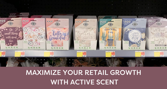 Scented sachet display on Walmart Shelf