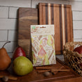 Load image into Gallery viewer, Pear Spice Fresh Scents scented sachet in kitchen with fresh pears and cinnamon sticks.
