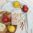 Load image into Gallery viewer, Flat lay of Pear Spice Fresh Scents scented fall sachet with fresh pears and cinnamon sticks
