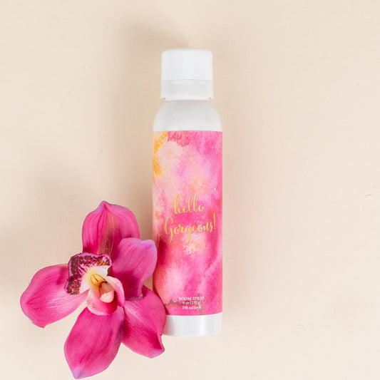 Hello Gorgeous Non-Aerosol Room Spray with Plumeria Pink Flower